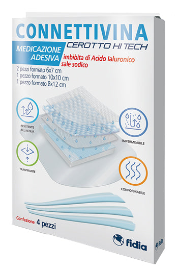 Cerotto Connettivina Hitech 4 Misure Miste - 2 Pezzi 6 X 7Cm + 1 Pezzo 10 X 10 Cm + 1 Pezzo 8 X 12 Cm - Cerotto Connettivina Hitech 4 Misure Miste - 2 Pezzi 6 X 7Cm + 1 Pezzo 10 X 10 Cm + 1 Pezzo 8 X 12 Cm