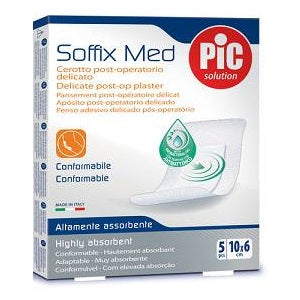 Cerotto Pic Soffix Med In Tnt Con Tampone Centrale Assorbente Sterile Monouso 10X6 Cm Antibatterico 5 Pezzi - Cerotto Pic Soffix Med In Tnt Con Tampone Centrale Assorbente Sterile Monouso 10X6 Cm Antibatterico 5 Pezzi