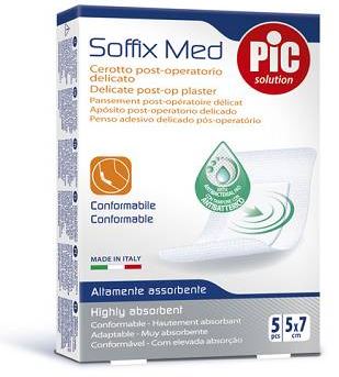 Cerotto Pic Soffix Med In Tnt Con Tampone Centrale Assorbente Sterile Monouso 5X7 Cm Antibatterico 5 Pezzi - Cerotto Pic Soffix Med In Tnt Con Tampone Centrale Assorbente Sterile Monouso 5X7 Cm Antibatterico 5 Pezzi