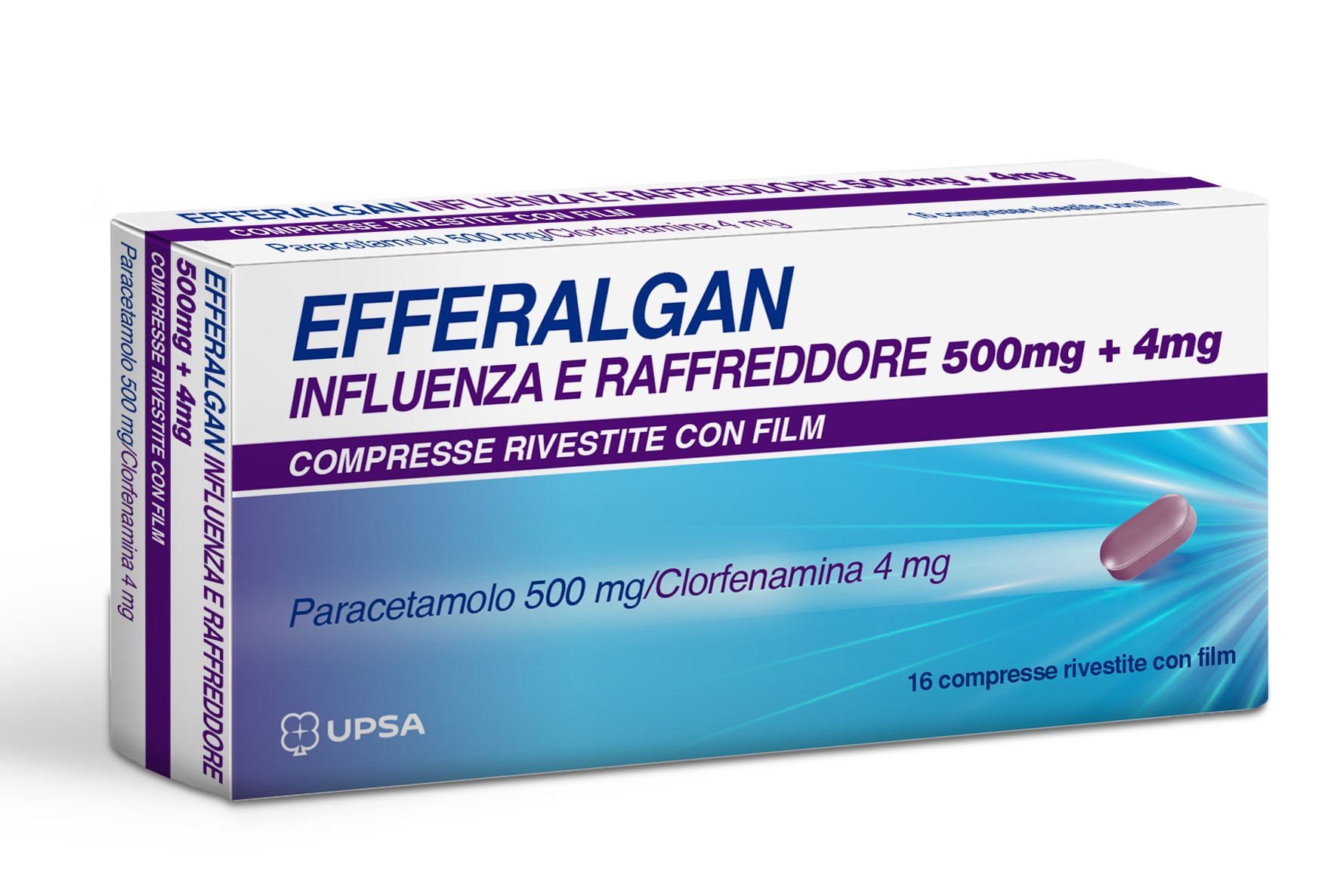 EFFERALGAN INFLUENZA E RAFFREDDORE 500 MG + 4 MG COMPRESSE RIVESTITE CON FILM - EFFERALGAN INFLUENZA E RAFFREDDORE 500 MG + 4 MG COMPRESSE RIVESTITE CON FILM