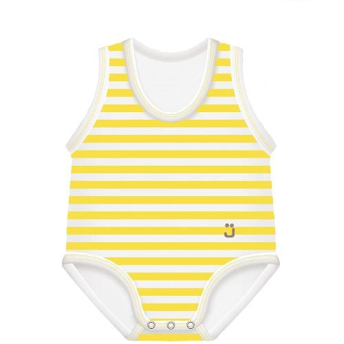 J Bimbi Body 0-36M Bio Cotton Summer Righe Giallo-Bianco - J Bimbi Body 0-36M Bio Cotton Summer Righe Giallo-Bianco