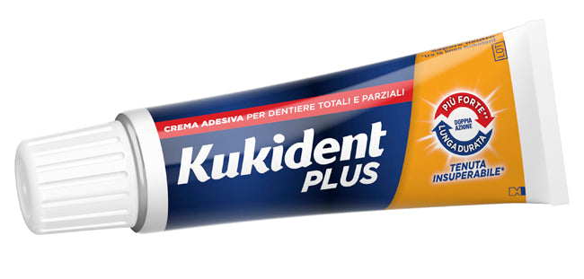 Kukident Plus Doppia Azione Crema Adesiva Dentiere 40 G