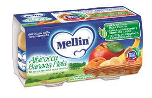 Mellin Omogeneizzato Albicocca Banana Mela 100 G 2 Pezzi - Mellin Omogeneizzato Albicocca Banana Mela 100 G 2 Pezzi