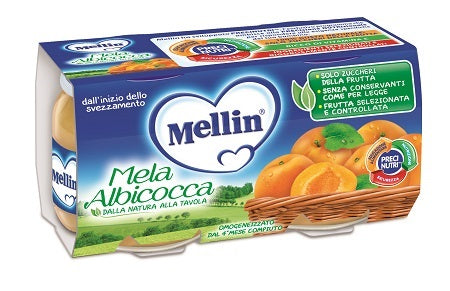 Mellin Omogeneizzato Mela/Albicocca 100 G 2 Pezzi - Mellin Omogeneizzato Mela/Albicocca 100 G 2 Pezzi