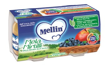 Mellin Omogeneizzato Mela Mirtillo 100 G 2 Pezzi - Mellin Omogeneizzato Mela Mirtillo 100 G 2 Pezzi