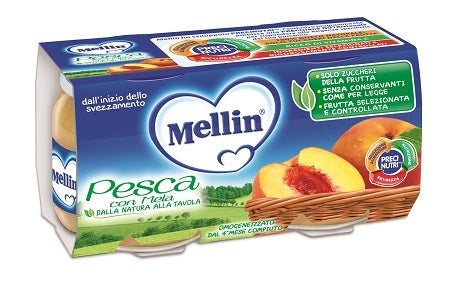 Mellin Omogeneizzato Pesca Mela 100 G 2 Pezzi - Mellin Omogeneizzato Pesca Mela 100 G 2 Pezzi