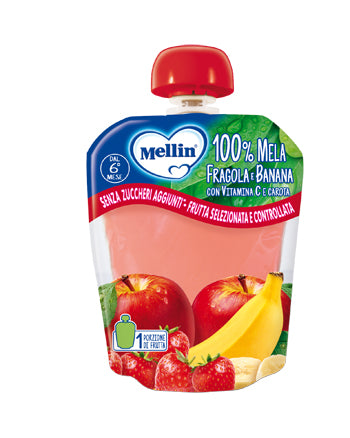 Mellin 100% Mela Fragola Banana 90 G - Mellin 100% Mela Fragola Banana 90 G