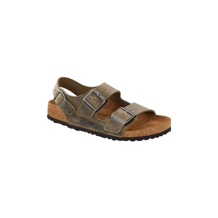 Birkenstock Milano Faded Khaki Oiled Leather 40