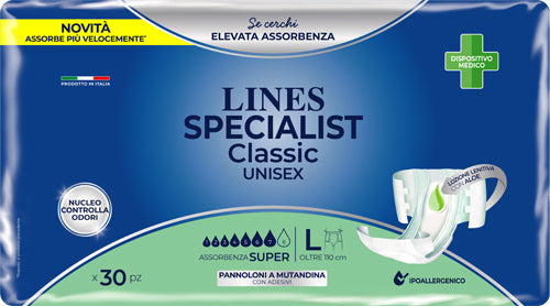 Pannolone A Mutanda Lines Specialist Classic Super Mg 30 Pezzi - Pannolone A Mutanda Lines Specialist Classic Super Mg 30 Pezzi