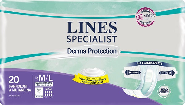 Pannolone A Mutandina Lines Specialist Derma Maxi M/L 20 Pezzi - Pannolone A Mutandina Lines Specialist Derma Maxi M/L 20 Pezzi