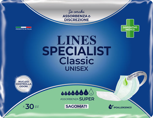 Pannolone Lines Specialist Classic Sagomato Super 30 Pezzi - Pannolone Lines Specialist Classic Sagomato Super 30 Pezzi