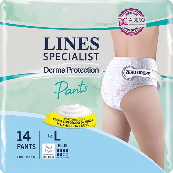 Pannolone Per Incontinenza Lines Specialist Derma Pants Plusl 14 Pezzi - Pannolone Per Incontinenza Lines Specialist Derma Pants Plusl 14 Pezzi