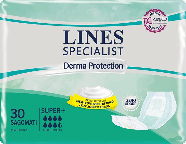 Pannolone Per Incontinenza Lines Specialist Derma Sagomato Super+ 30 Pezzi - Pannolone Per Incontinenza Lines Specialist Derma Sagomato Super+ 30 Pezzi