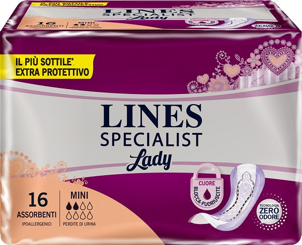 Pannolone Sagomato Lines Specialist Mini 16 Pezzi - Pannolone Sagomato Lines Specialist Mini 16 Pezzi