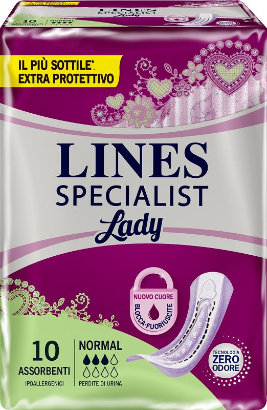 Pannolone Sagomato Lines Specialist Normal 10 Pezzi - Pannolone Sagomato Lines Specialist Normal 10 Pezzi