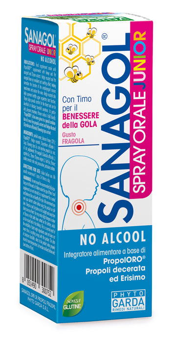 Sanagol Spray Junior Propoli Fragola 20 Ml - Sanagol Spray Junior Propoli Fragola 20 Ml