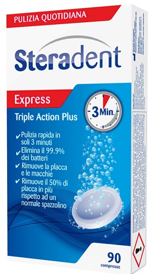 Steradent Triple Action Plus 90 Compresse Pulenti - Steradent Triple Action Plus 90 Compresse Pulenti