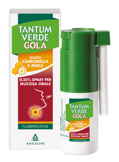 TANTUM VERDE GOLA 0,25% SPRAY PER MUCOSA ORALE GUSTO CAMOMILLA E MIELE